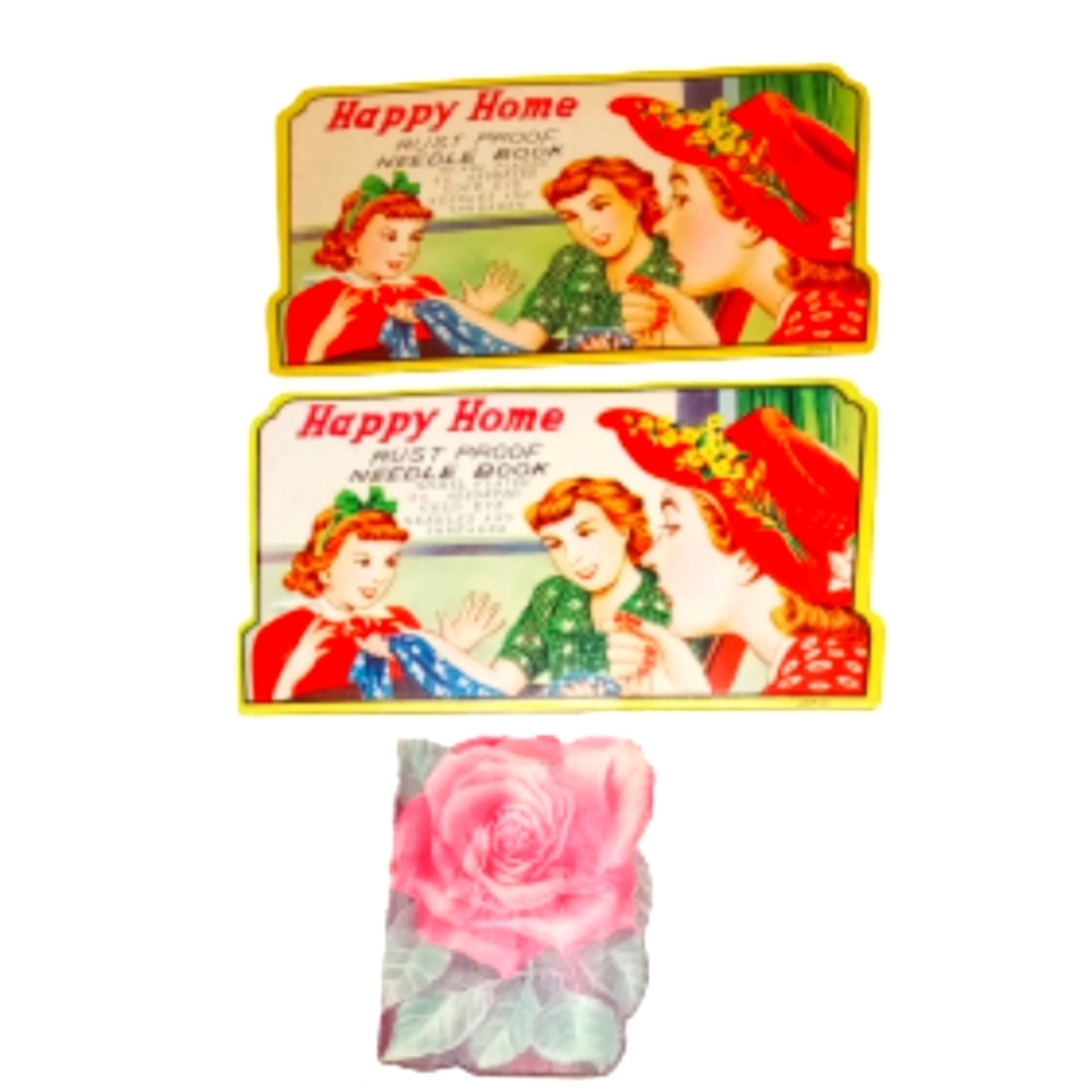Lot of 3 Vintage Needle Books 2 Happy Home & 1 Stanhome